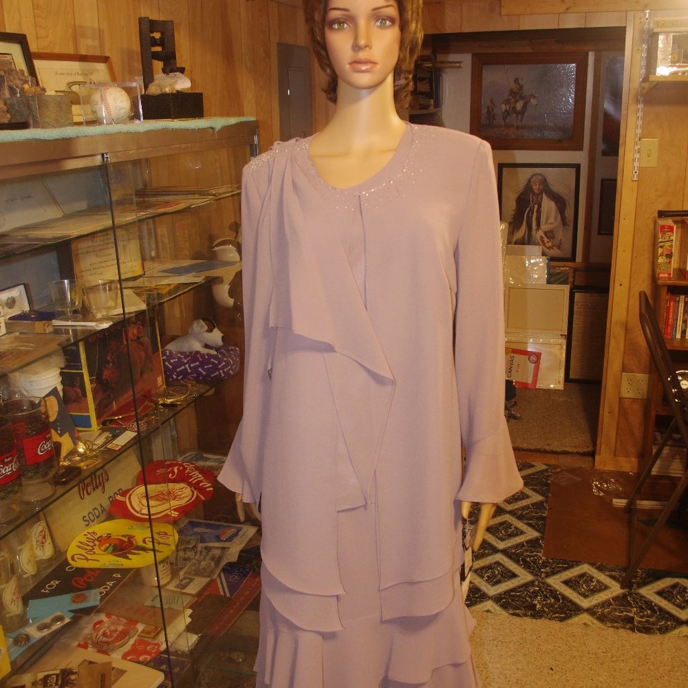 MISTY LANE,  SIZE-12  COLOR- PUTTY ,  SKIRT, BLOUSE, AND JACKET